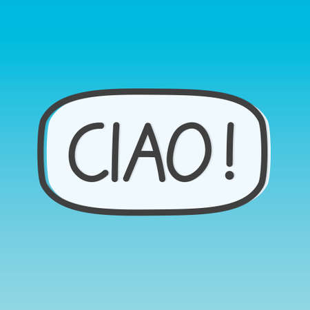 ciao (hi in italian), concept of learning italian language- vector illustrationのイラスト素材