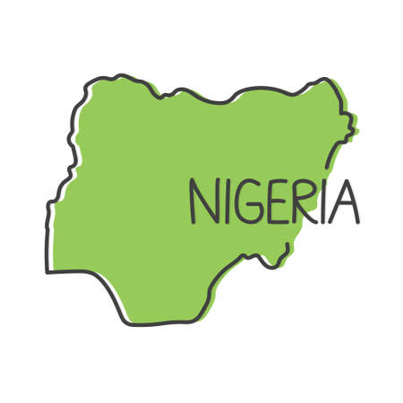 outline of Nigeria map- vector illustrationのイラスト素材