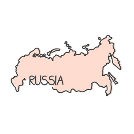 outline of Russia map - vector illustrationのイラスト素材