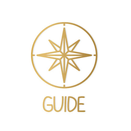 golden guide, user manual, travel concept- vector illustrationのイラスト素材