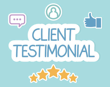 client testimonial text concept- vector illustrationのイラスト素材