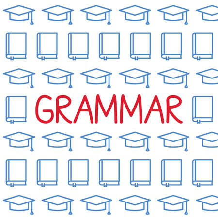 grammar word and icons pattern - vector illustrationのイラスト素材