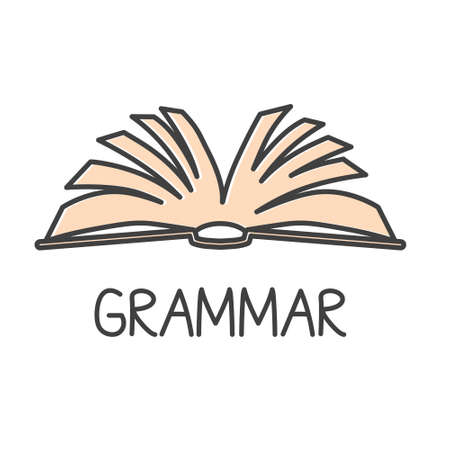 grammar word and open book - vector illustrationのイラスト素材