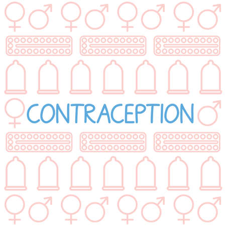 contraception method pattern- vector illustrationのイラスト素材