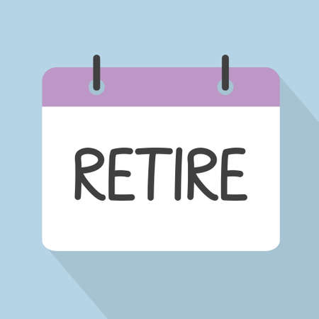 calendar card with retire word- vector illustrationのイラスト素材