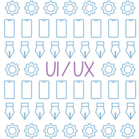 UI, UX (User Interface, User Experience) pattern- vector illustrationのイラスト素材