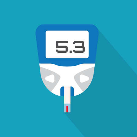 glucometer with blood drop icon -vector illustrationのイラスト素材