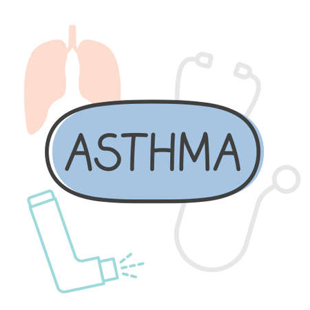 asthma disease concept- vector illustrationのイラスト素材