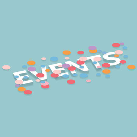 events word and colorful confetti -vector illustrationのイラスト素材