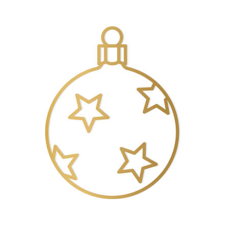 golden christmas tree with stars - vector illustrationのイラスト素材