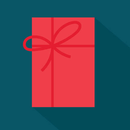 red christmas gift box with ribbon- vector illustrationのイラスト素材
