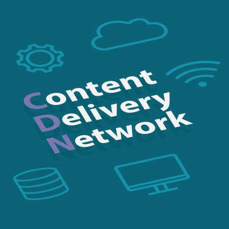 CDN, Content Delivery Network concept -vector illustrationのイラスト素材