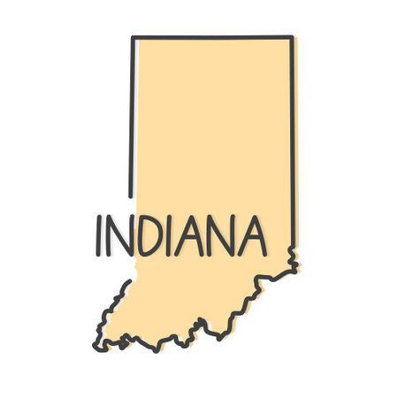 outline of Indiana map - vector illustrationのイラスト素材