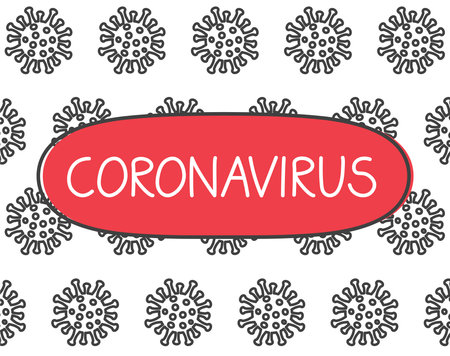 coronavirus word on vireses pattern- vector illustrationのイラスト素材