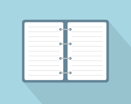 blank open spiral notebook - vector illustrationのイラスト素材