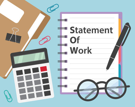 SOW Statement of Work concept- vector illustrationのイラスト素材