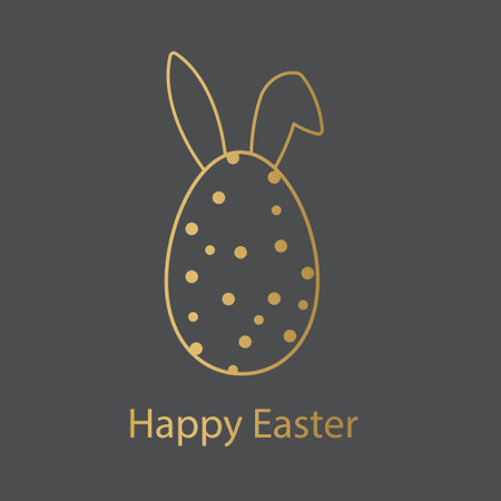 happy easter golden concept - vector illustrationのイラスト素材