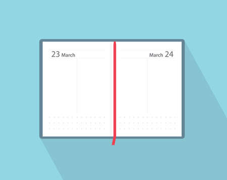 open diary, organizer, calendar - vector illustrationのイラスト素材