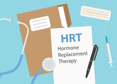 patient card with Hormone Replacement Therapy - vector illustrationのイラスト素材