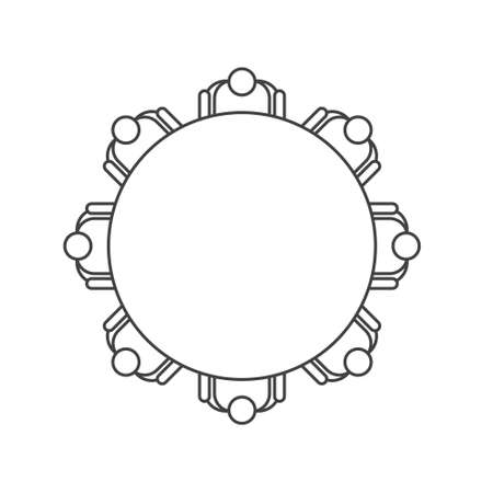 people sitting around the round table- vector illustration - vector illustrationのイラスト素材