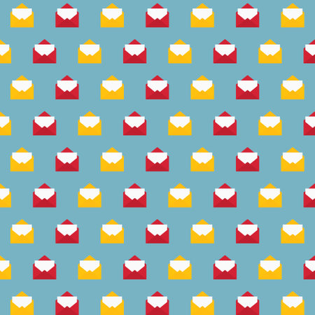 yellow and red envelopes pattern- vector illustrationのイラスト素材