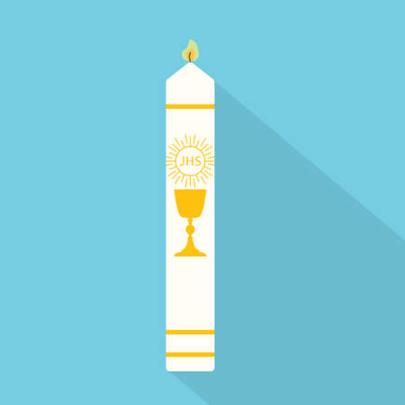 first holy communion candle icon- vector illustrationのイラスト素材