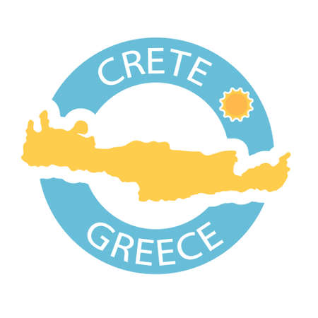 Crete stamp with map icon- vector illustrationのイラスト素材