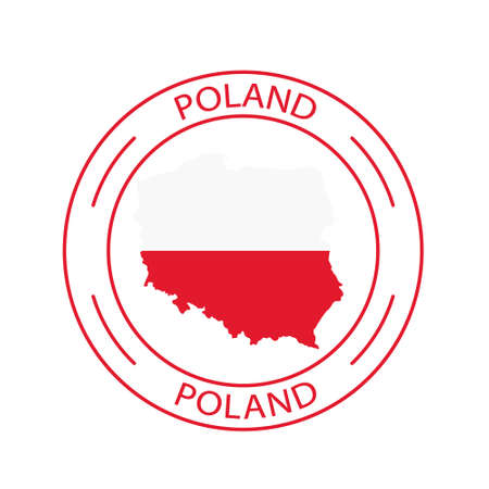 Poland stamp with map icon- vector illustrationのイラスト素材
