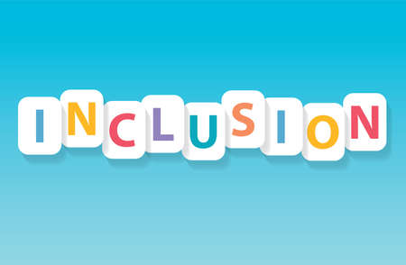 colorful inclusion word concept- vector illustrationの写真素材