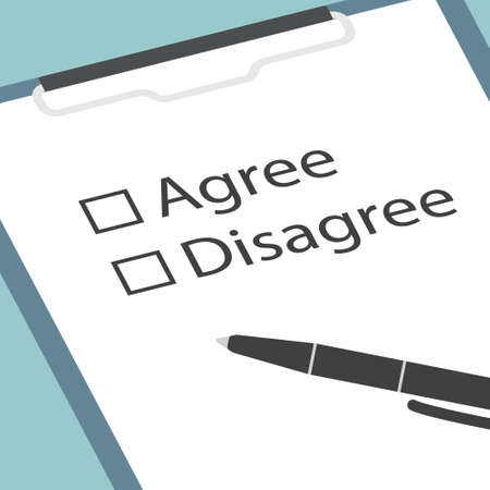 agree, disagree form and pen- vector illustrationのイラスト素材