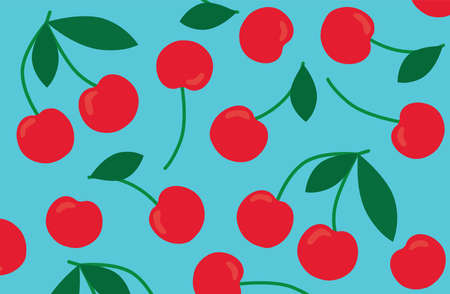 ripe cherry fruits background vector illustrationのイラスト素材
