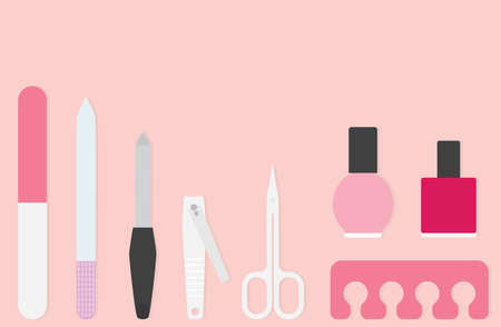nail care, manicure salon concept with copy space vector illustrationのイラスト素材