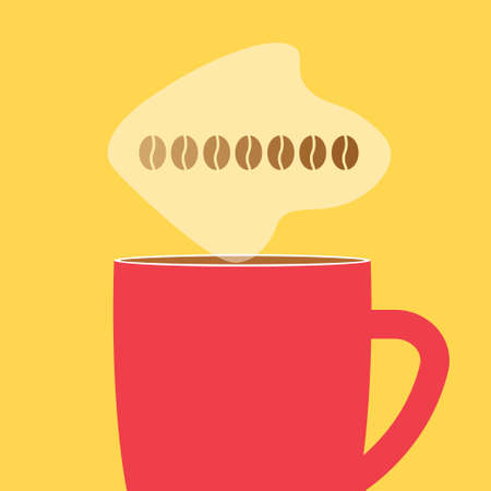 cup of steaming coffee, loading strength, awakening or effect of caffeine concept - vector illustrationのイラスト素材