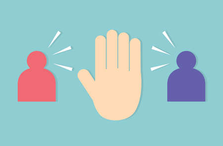 conflict management, mediation, negotiation concept- vector illustrationのイラスト素材