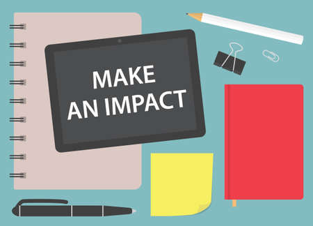 make an impact written on tablet screen- vector illustrationのイラスト素材