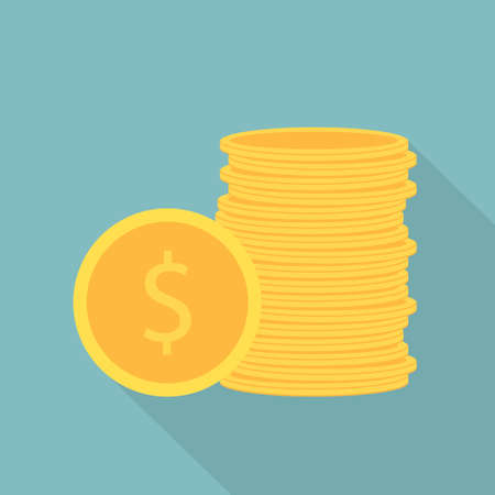 stack of dollar coins - vector illustrationのイラスト素材