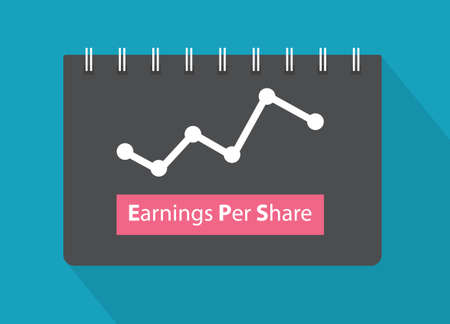 Earnings Per Share concept on spiral notebook- vector illustrationのイラスト素材