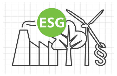 ESG (Environmental Social and Corporate Governance) concept - vector illustrationのイラスト素材