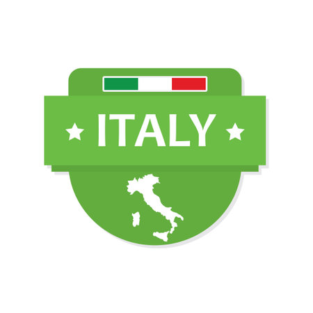 green Italy banner, sticker, stamp, badge - vector illustrationのイラスト素材