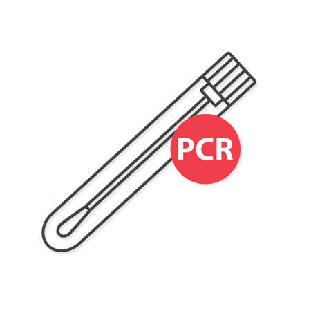 nose swab PCR test for COVID-19- vector illustrationのイラスト素材