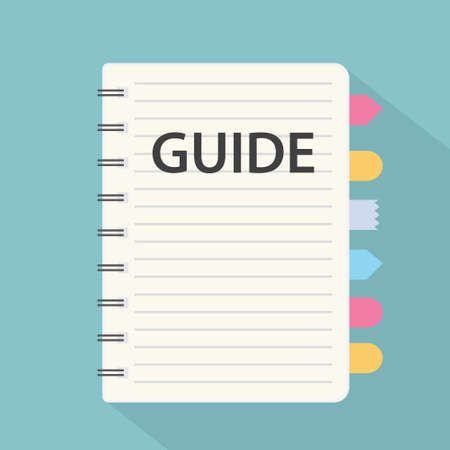guide with colorful bookmarks vector illustrationのイラスト素材