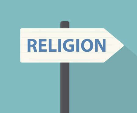 sign boards religion text - vector illustrationのイラスト素材