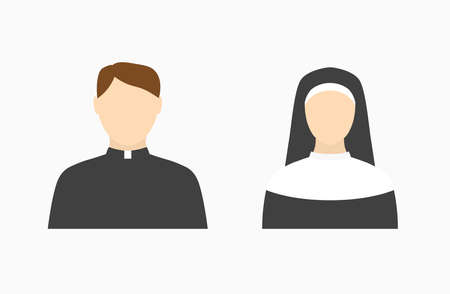 catholic priest and nun icon- vector illustrationのイラスト素材