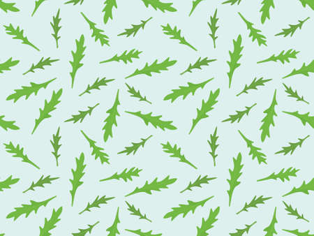 arugula leaves seamless pattern- vector illustrationのイラスト素材