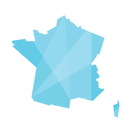 abstract geometric crystal effect France map- vector illustrationのイラスト素材