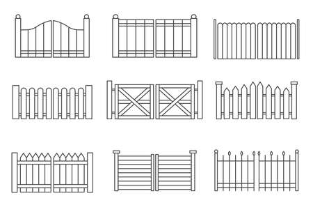 collection of modern gates- vector illustrationのイラスト素材