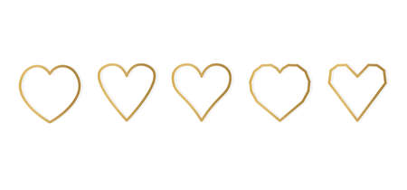 golden hearts set, Valentine's Day- vector illustrationのイラスト素材