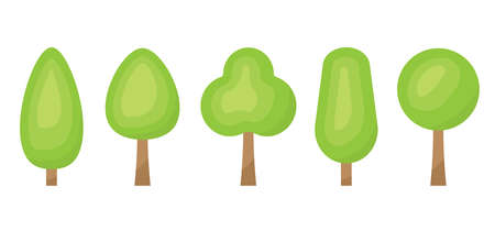 different trees set - vector illustrationのイラスト素材
