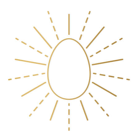 golden easter egg with sunburst- vector illustrationのイラスト素材