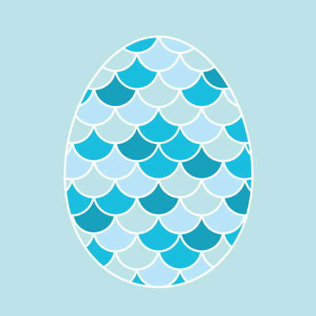 easter egg filled with fish scale pattern - vector illustrationのイラスト素材